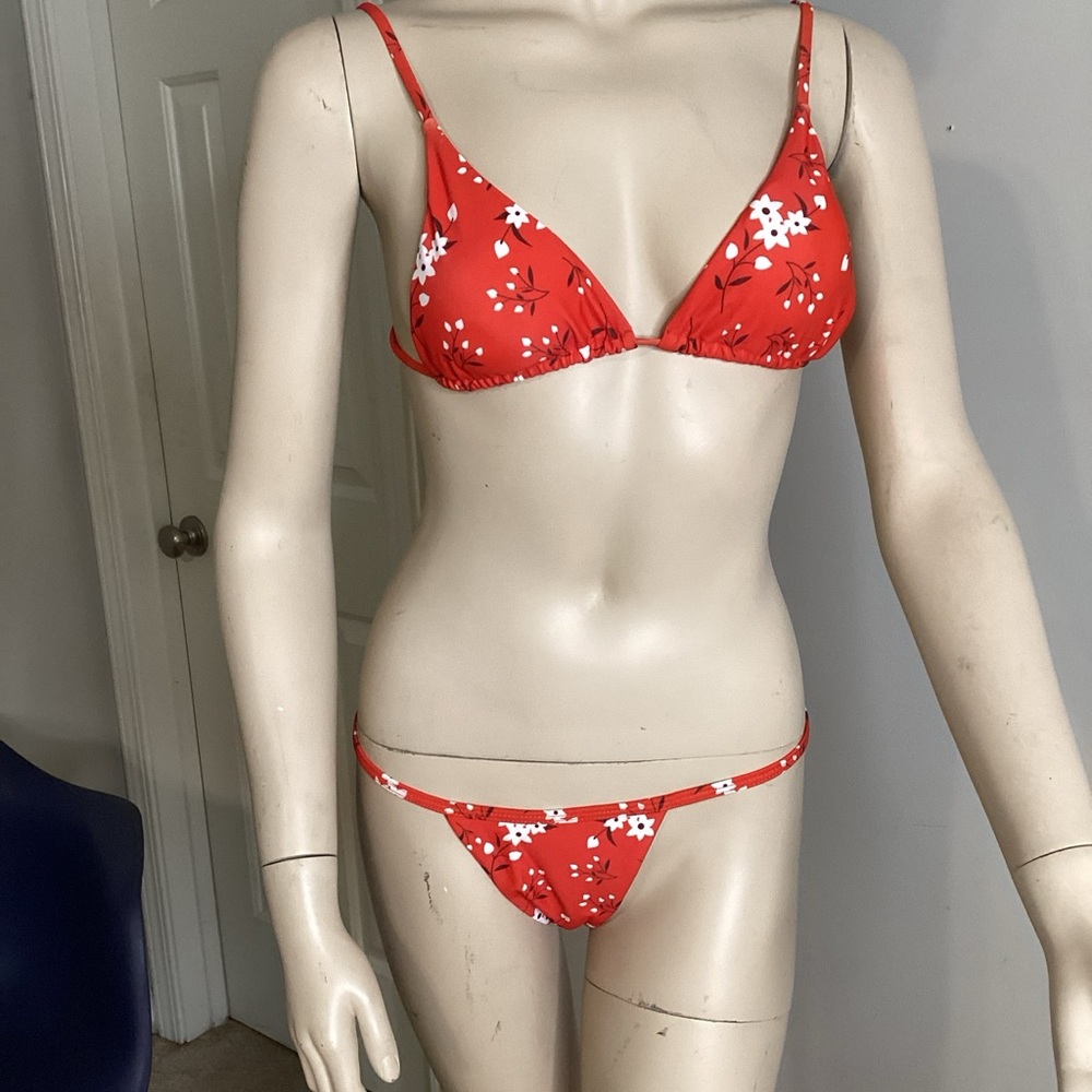 Red Floral Bikini Set NWOT